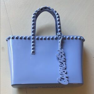 Carmen Sol Blue Studded Tote Bag
